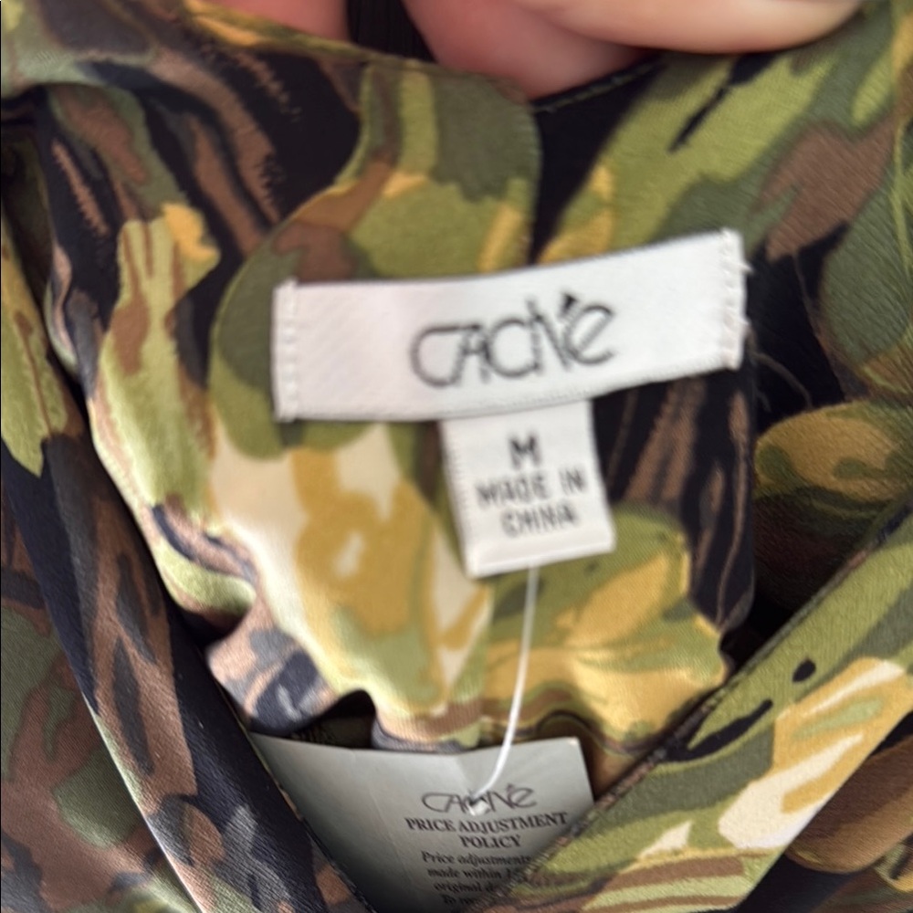 Cache Green and Yellow Fitted Tie Front Tank Top - Picture 9 of 17